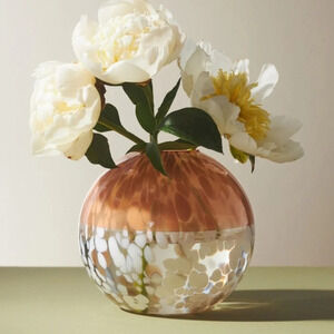 Anthropologie Peach  Bela Glass  Art   Vase